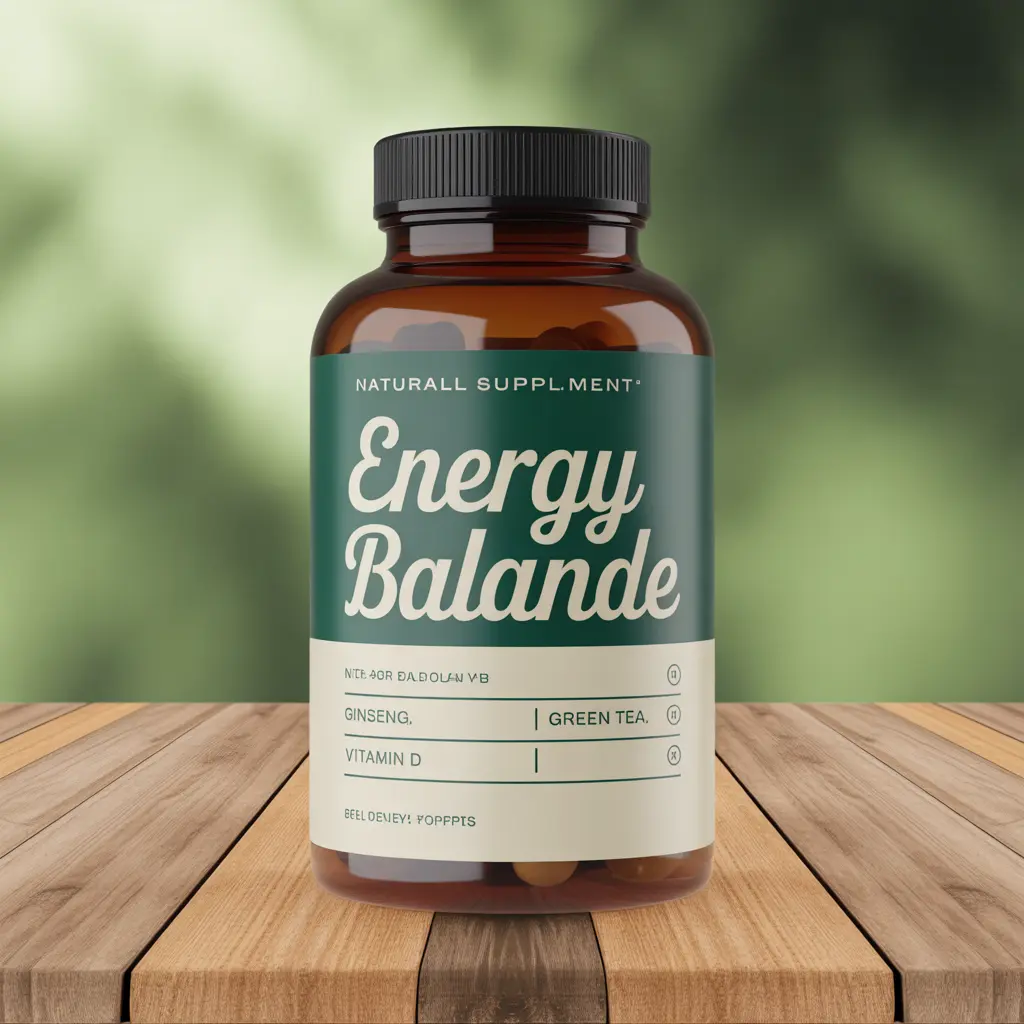 Energy Balance dietary supplement bottle with natural ingredients